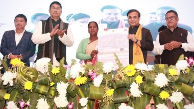 Assam CM Himanta Biswa Sarma Distributes ‘Land Pattas’ to Give Land Rights to Over 2 Lakh Families in Dhemaji and Jonai (See Pics)